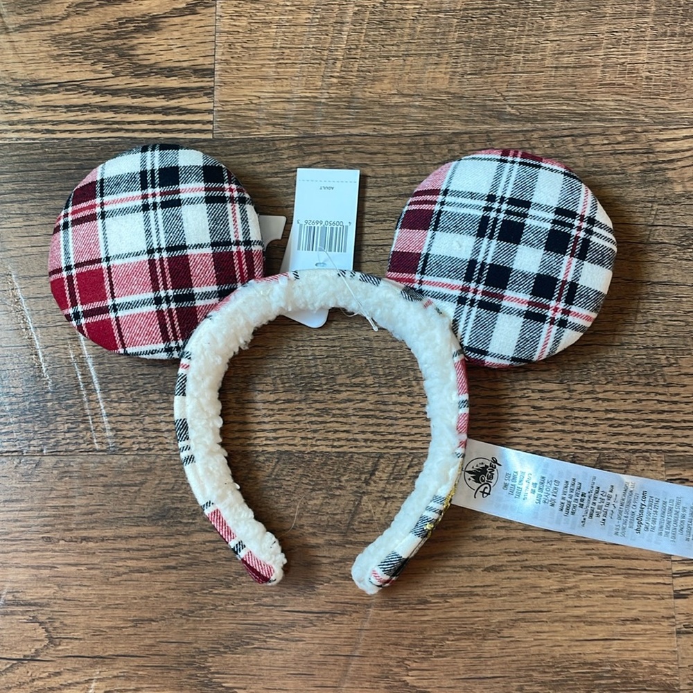 NWT Disney parks plaid Mickey ears